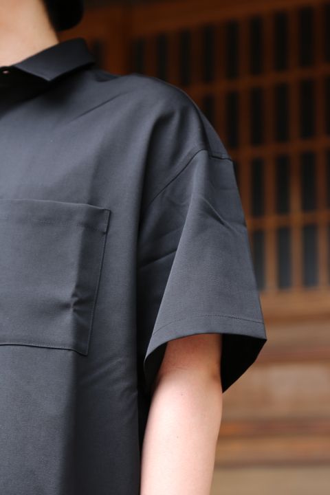 Graphpaper Selvage Wool S/S Oversized Box Shirt(GM212-50260) style.2021.6.19