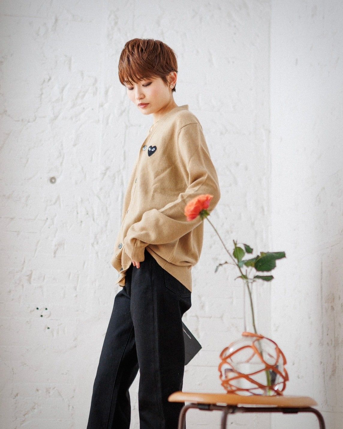 PLAY COMME des GARCONS V-NECK CARDIGAN style.2025.2.14