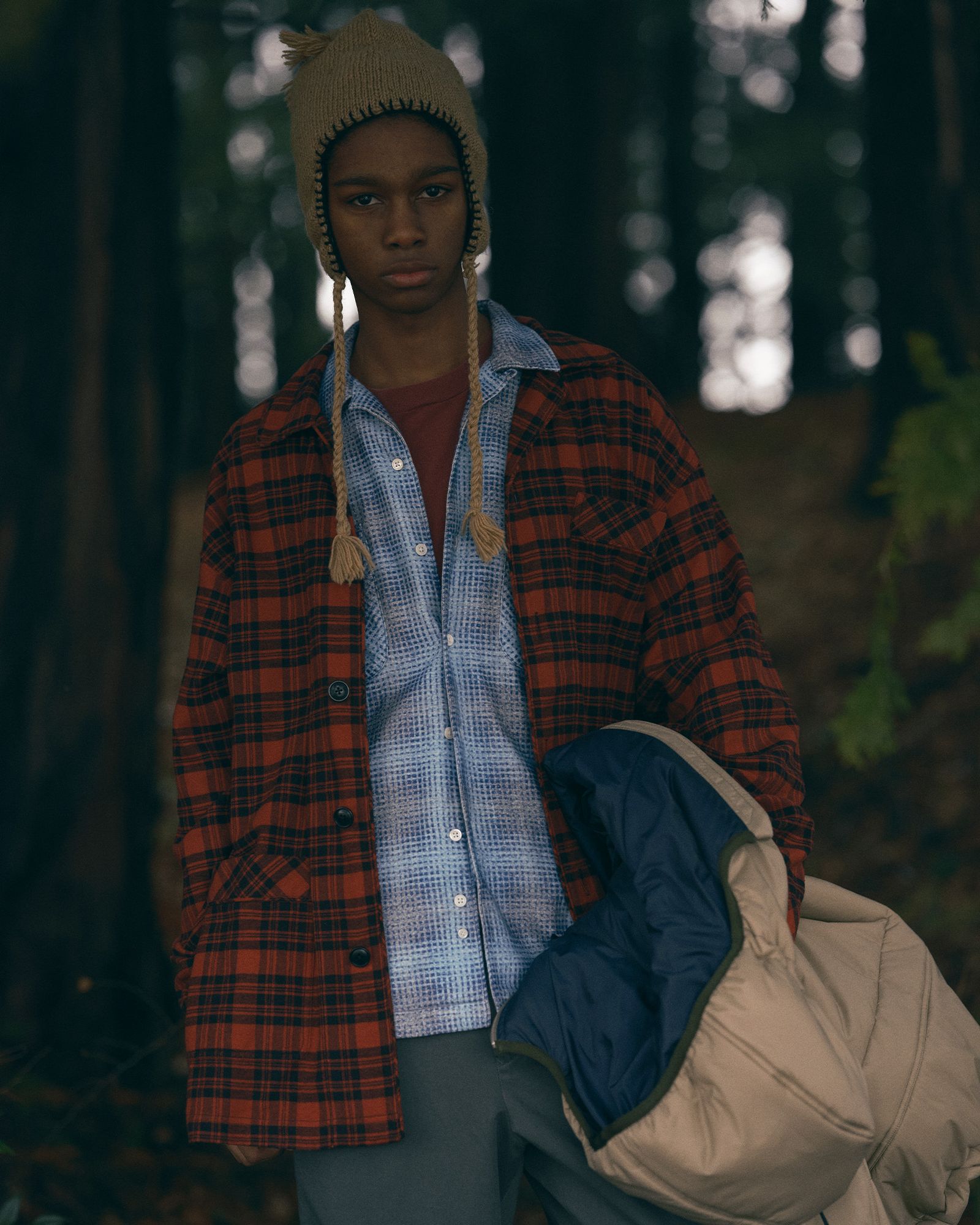 セダンオールパーパス FW25 Printed Plaid Flannel Open Collar Shirt(SD25F-SH02)Blue×Navy☆9月6日(土)発売！