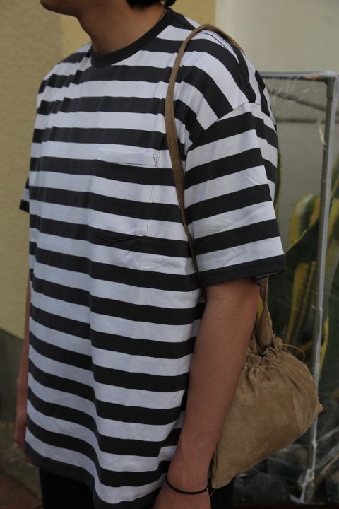 Graphpaper Border S/S Pocket Tee(GU211-70146B) style.2021.3.7