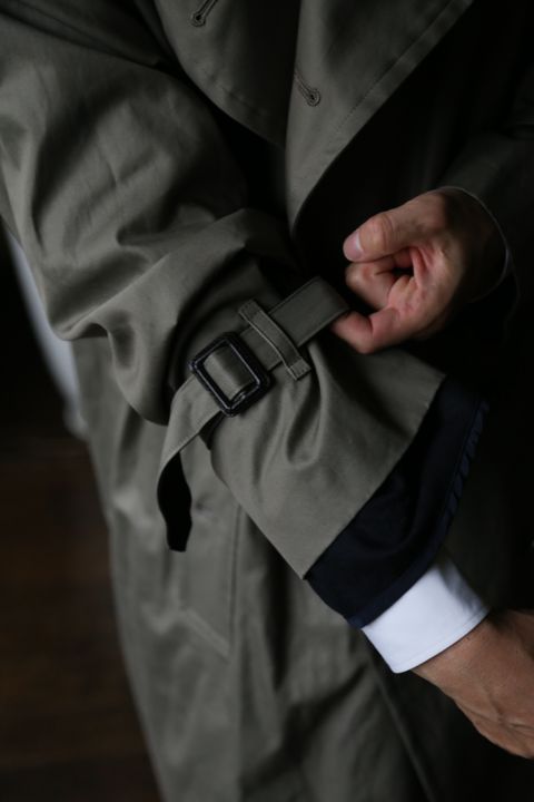 YOKE 21AW REVERSIBLE TRENCH COAT SAGE GREEN style.8.13.