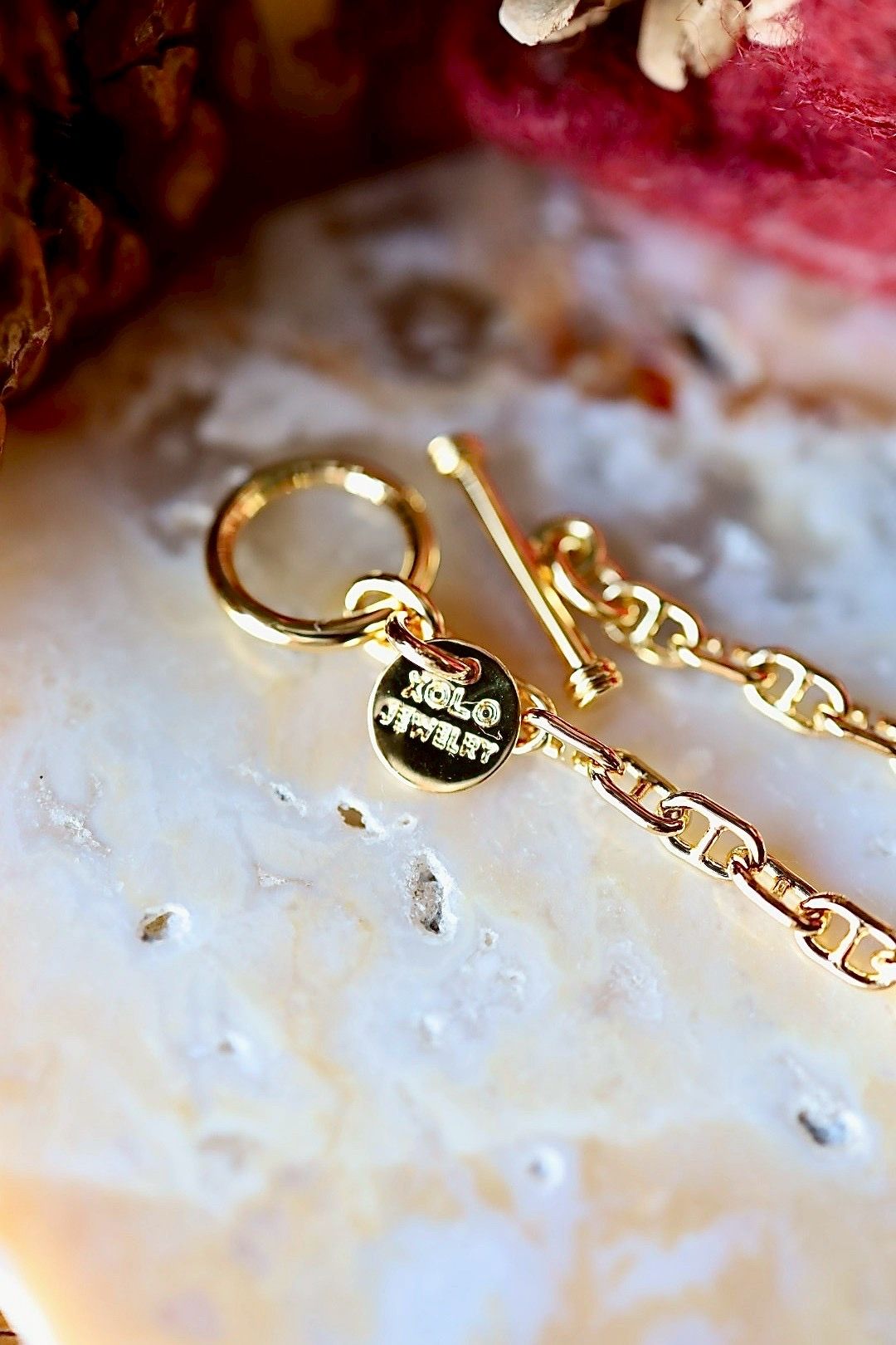 XOLO JEWELRY ショロジュエリー / Solid Anchor Link Bracelet -4mm-(XOB107)Gold☆12月19日(金)新作発売！