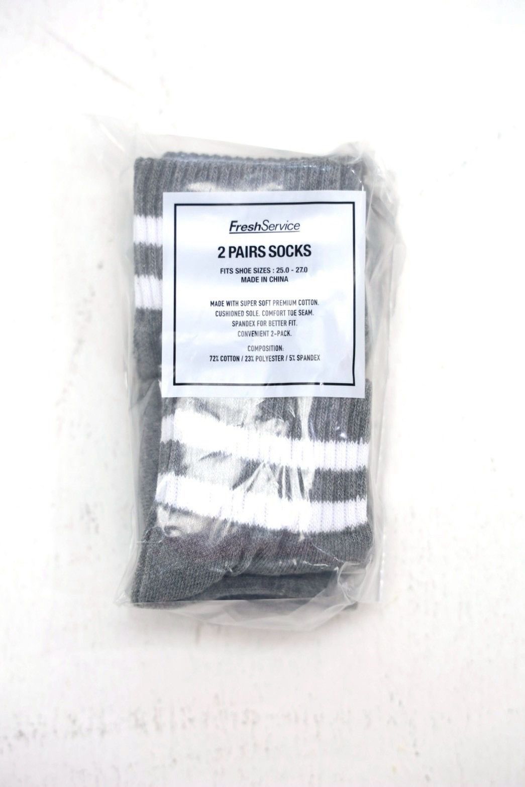 フレッシュサービスソックス 2-PACK LINE SHORT SOCKS (FSP262-90095B)H.GRAY x WHITE ☆5月9日(土)新作発売！