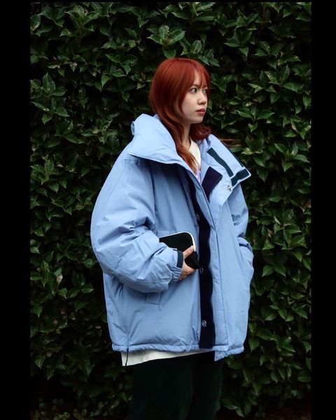 イズネス22AW DOWN JACKET is-ness×Yeti (IS-YETIK01)BLUE GRAYスタイル