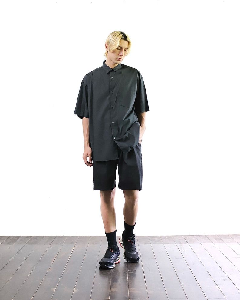 グラフペーパーシャツ Broad S/S Oversized Regular Collar Shirt(GM241-50003B)BLACK