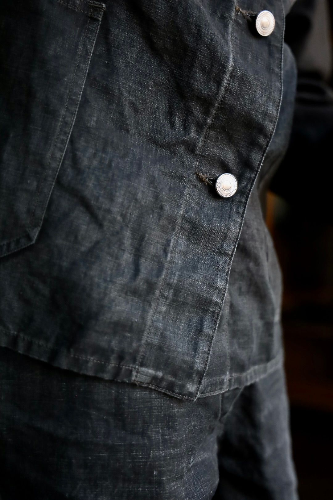アプレッセ Vintage Black Linen Coverall (25SAP-01-29H) BLACK☆4月5日(土)発売！