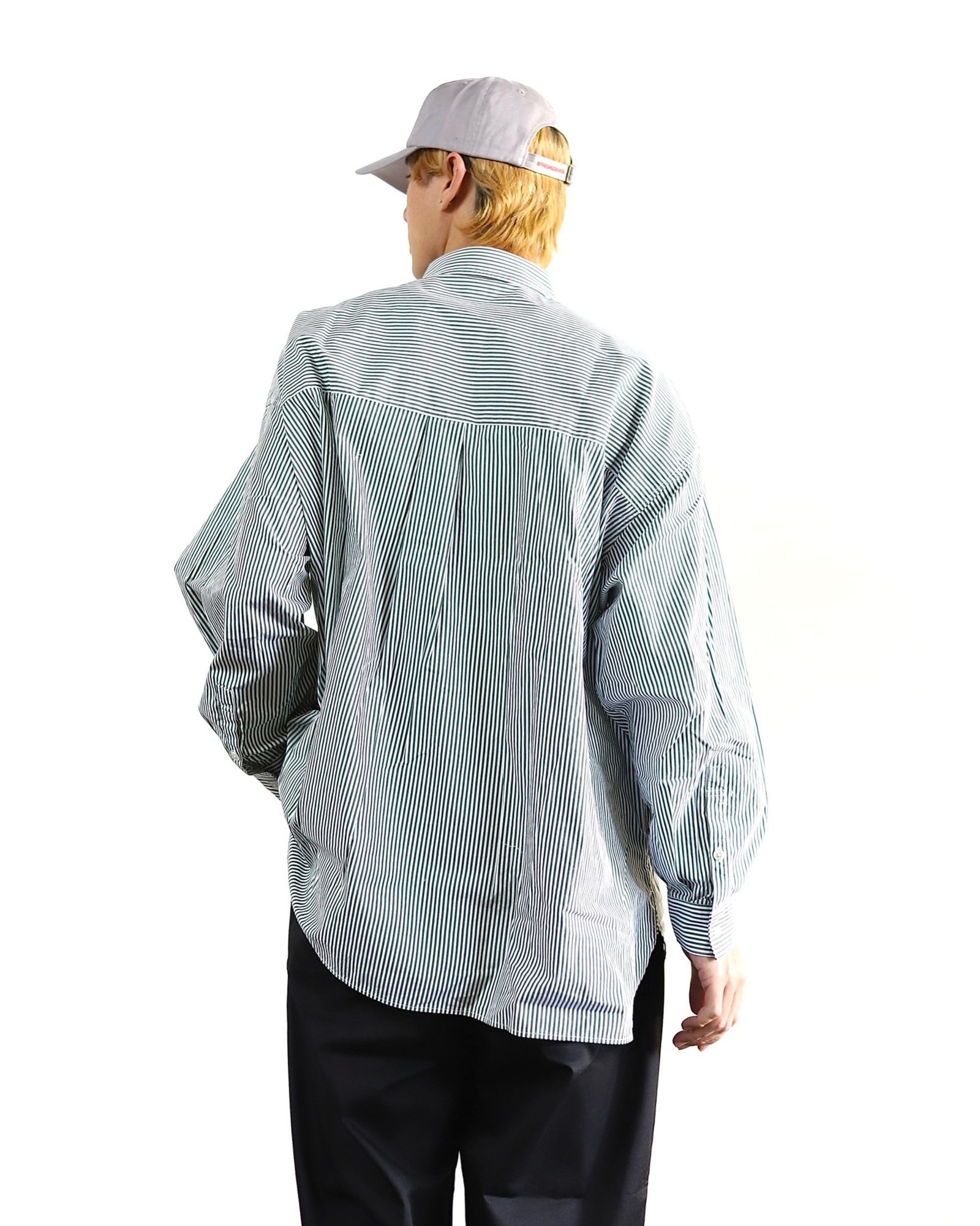 FreshService 24SS CORPORATE UNIFORM L/S SHIRT(GREEN STRIPE) style 2024.3.8