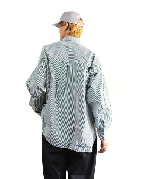 FreshService 24SS CORPORATE UNIFORM L/S SHIRT(GREEN STRIPE) style 2024.3.8