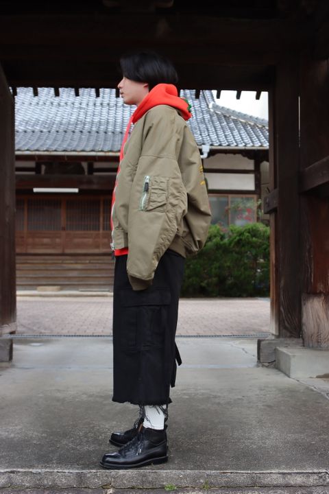 doublet VEGETABLE DYED MA-1(22SS13BL132) style.2022.1.15