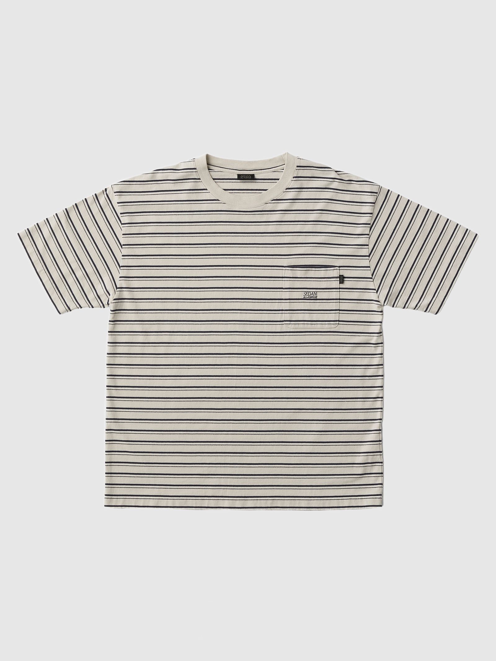 セダンオールパーパス SS24  Striped S/S Pocket Tee(SD24S-CT05)Stone Navy☆4月20日(土)発売！