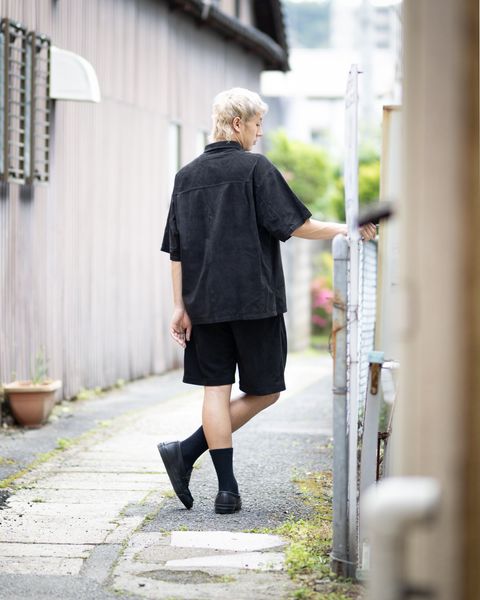Graphpaper Cow Nubuck Leather S/S Oversized Regular Collar Shirt PICK UP STYLE