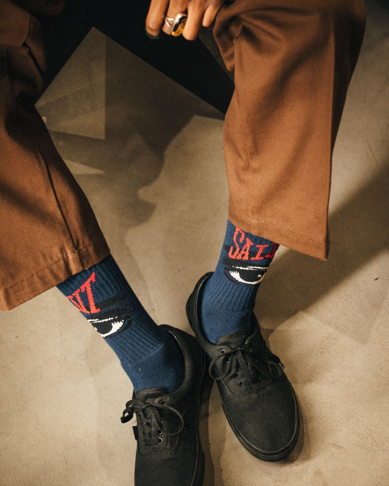 セントマイケル 26AW EYE_SOCKS(SM-MK1-0000-108)NAVY☆7月6日(月)発売！