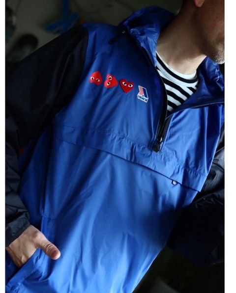 PLAY Comme des Garçons×K-WAY HOODIE HALF ZIPスタイル