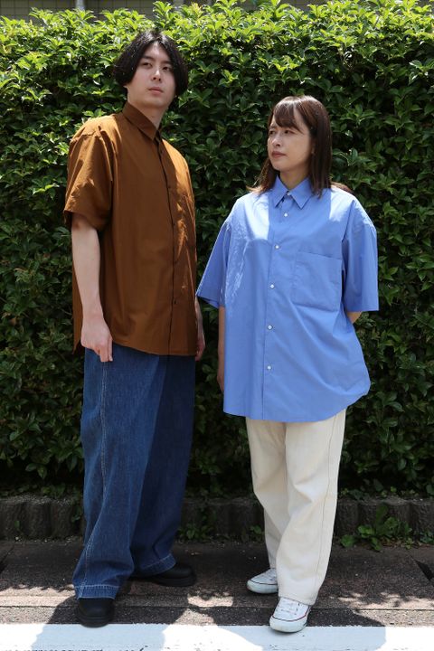Graphpaper Broad Oversized S/S Regular Collar Shirt(GM212-50625B) style. 2021.05.30.