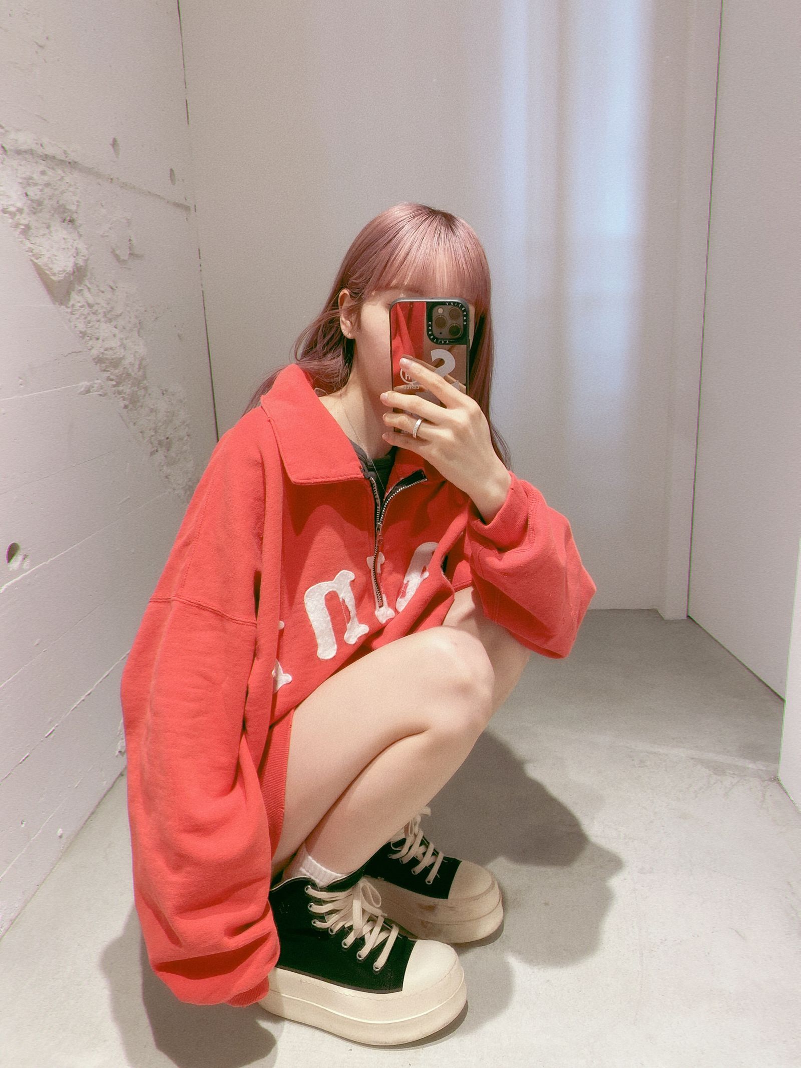 セントマイケル 24SS ハーフジップスウェット HALF ZIP SWEAT (SM-YS8-0000-033)RED - M