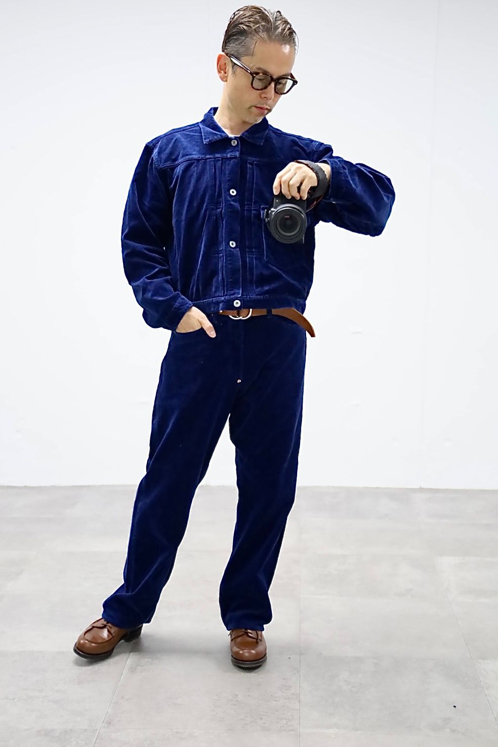 FOUNDOUR CORDUROY JACKET"INDIGO"スタイル.2025.10.12.