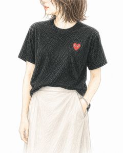 PLAYプレイコムデギャルソン ワンポイントTシャツ RED HEART (BLACK)7月2日(木)再入荷！
