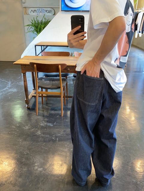 Graphpaper Colorfast Denim Belted Pants"INDIGO"Style.2020.7.21.