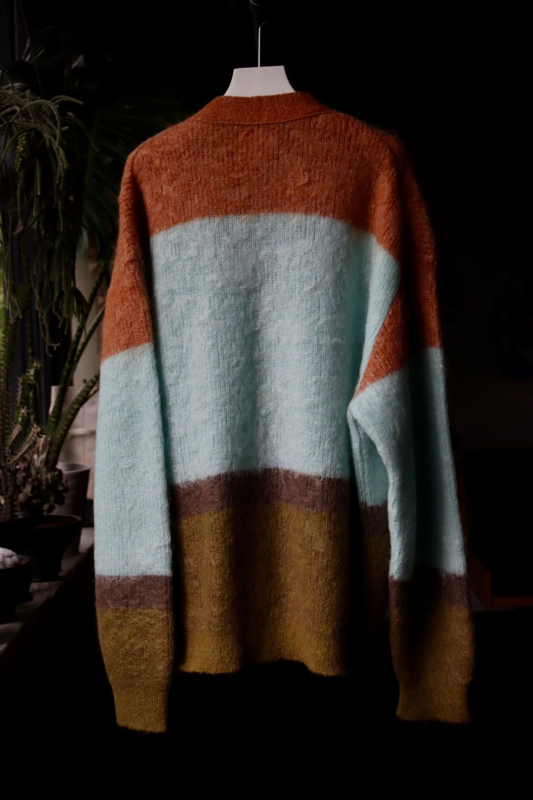 ヨーク23AW MOHAIR BORDER CARDIGAN(YK23FW0571S)PINK