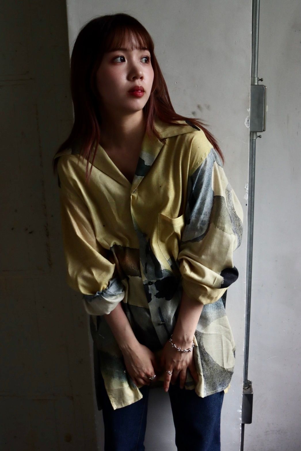 ヨーク23AW PRINTED OPEN COLLAR SHIRT (YK23FW0556SH) YELLOW★7月8日(土)発売！