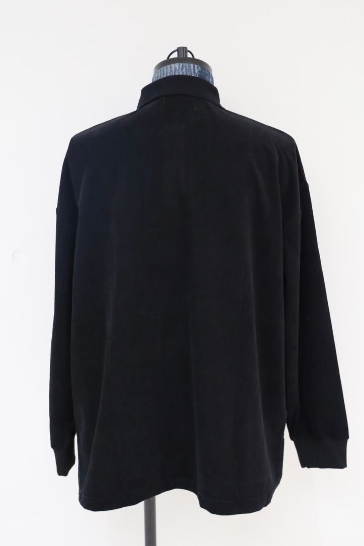 グラフペーパー Pique Velour Jersey L/S Polo(GM263-70255)BLACK☆8月8日(土)発売！