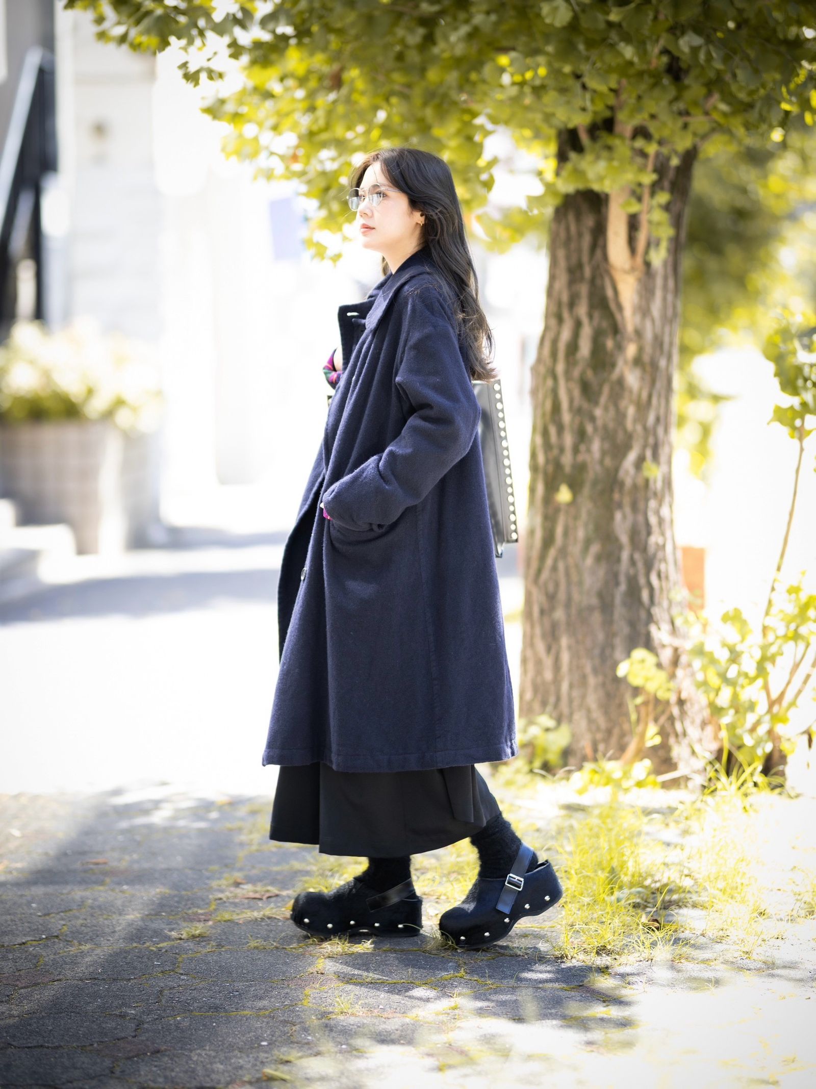 tao 26FW ウールツイル先染 製品縮絨コート(TR-C009-051-1)BLACK