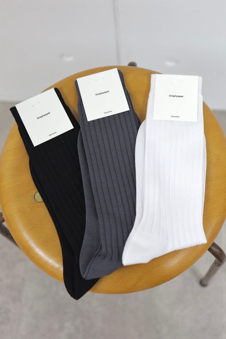 グラフペーパー26SS Graphpaper Rib Socks(GU261-90291B) GRAY☆1月24日(土)発売！