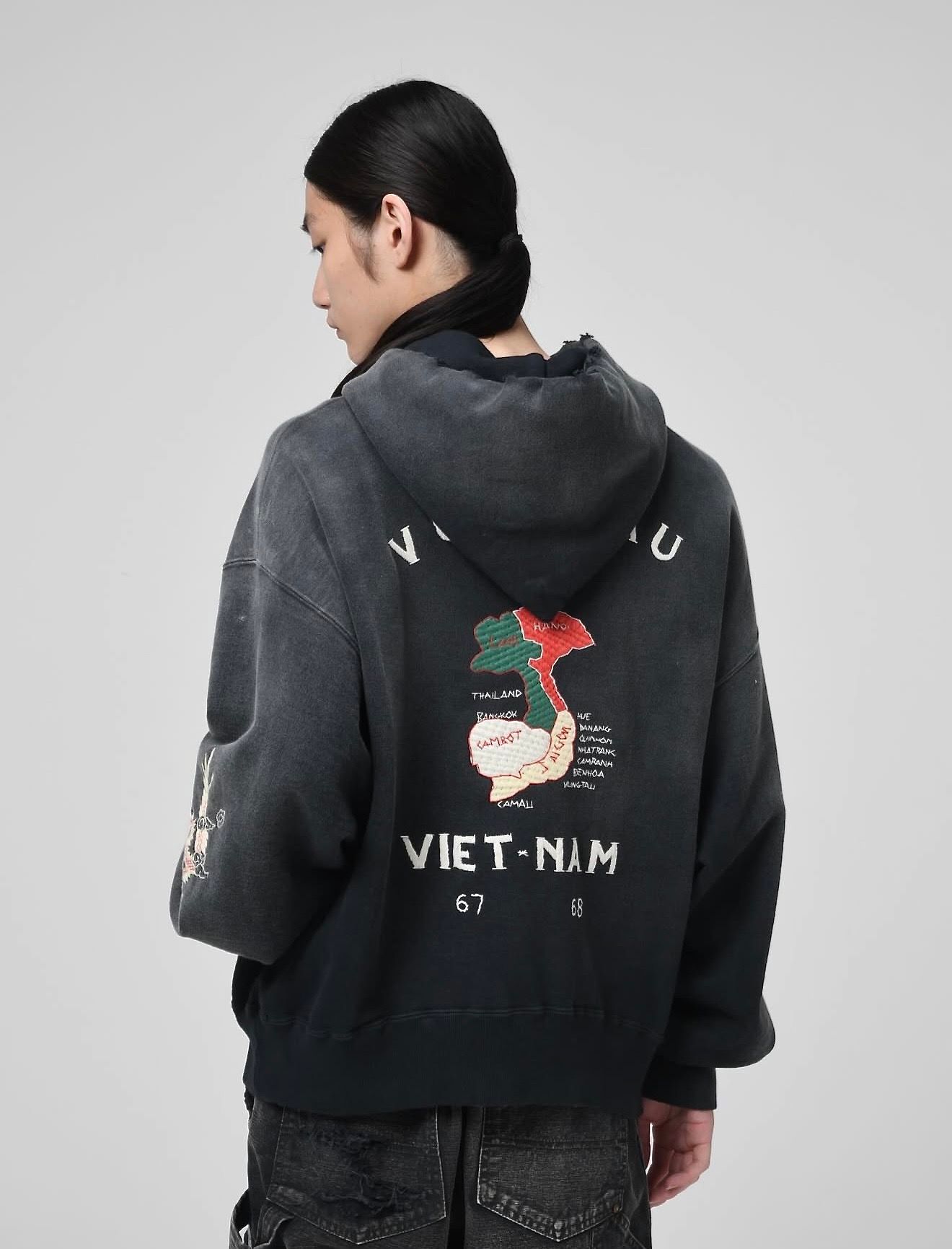 BOW WOW 26SS バウワウ VIETNAM ZIP HOODIE AGED(BW261-VZH) BLACK