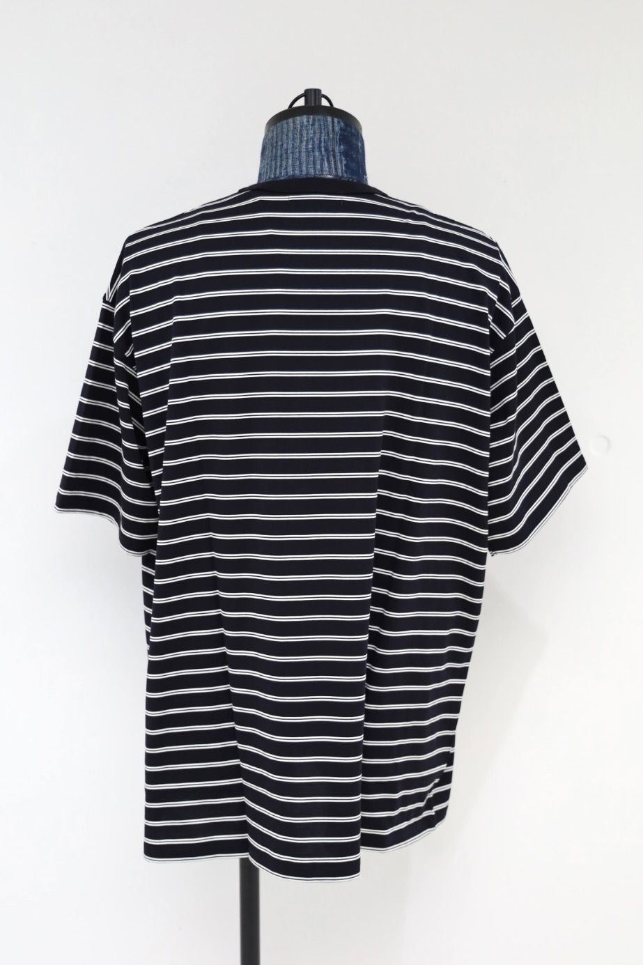 グラフペーパー26AW Tri Spun Border S/S Tee(GU263-70140B)BLACK×WHITE