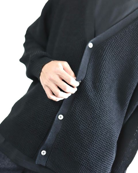 グラフペーパー 24SS Linen SOLOTEX Knit Cardigan(BLACK) style 2024.3.15
