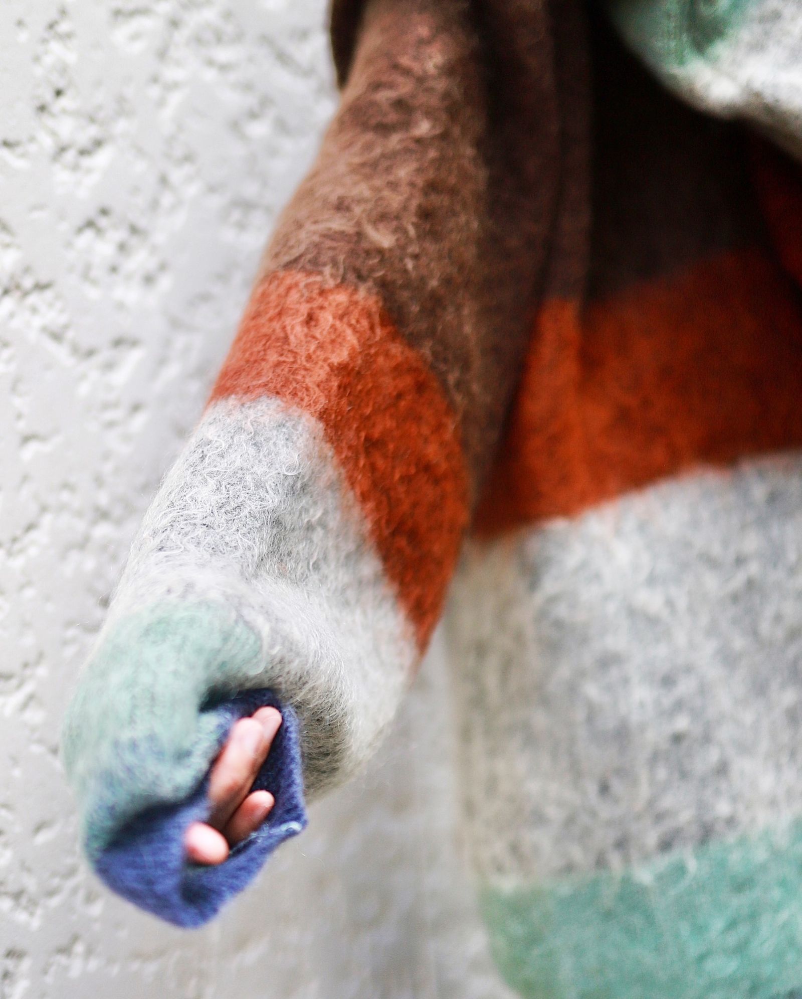 ヨーク23AW MOHAIR BORDER CREWNECK SWEATER(YK23FW0572S)BROWN