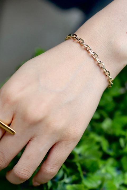 XOLO JEWELRY ブレスレット /Oval Cut Link Bracelet-4mm-Gold-(XOB117)