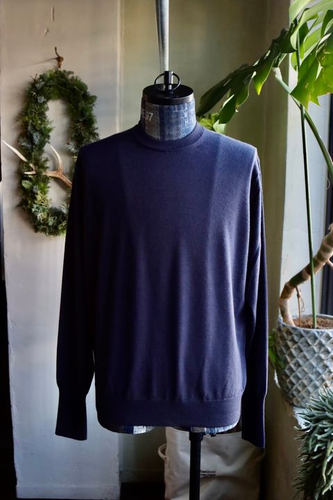 アプレッセ Cashmere High Gauge Crew Neck Sweater(24SAP-03-02K)NAVY