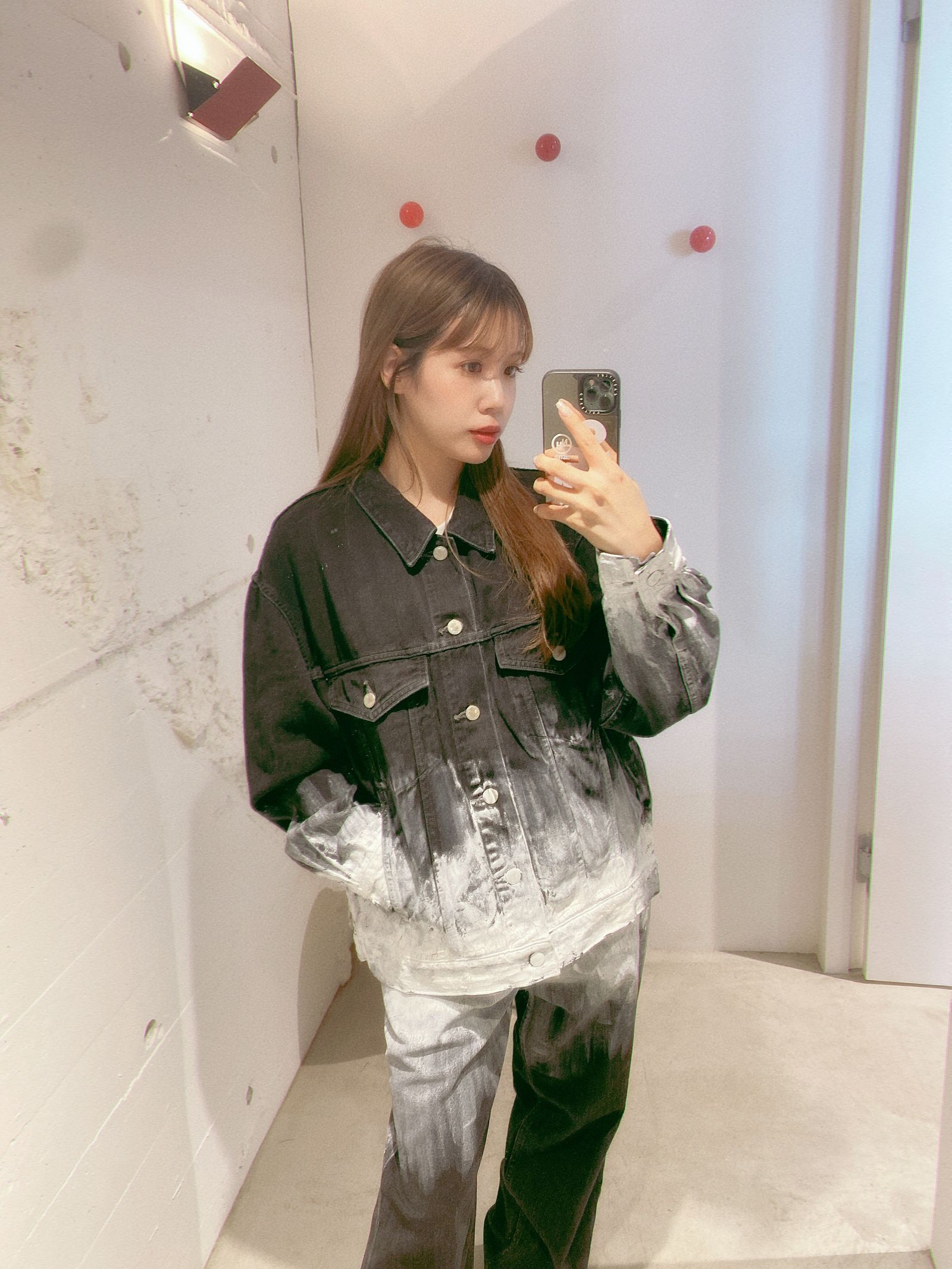 ヨーク24FW HAND PAINTED DENIM TRUCKER JACKET(YK24FW0785B-B)BLACK