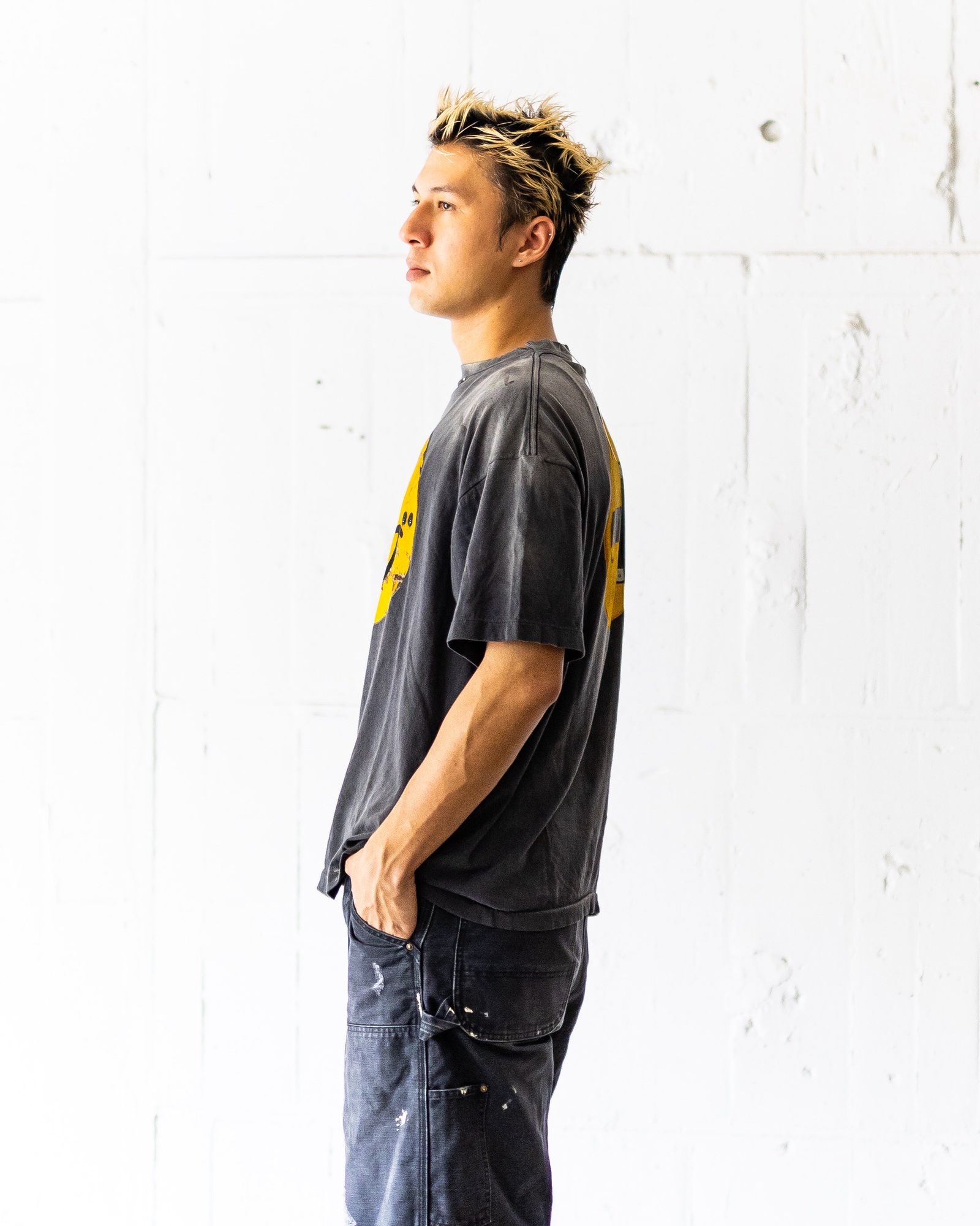 セントマイケル TシャツSMILE KLF_SS TEE(SM-HR1-0000-C01)BLACK