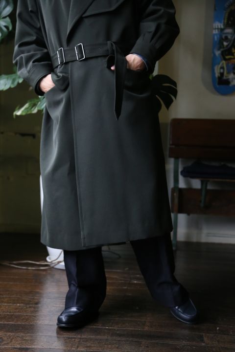 blurhms Wool Surge Motorcycle Coat "KHAKI GREY"style.8.13.