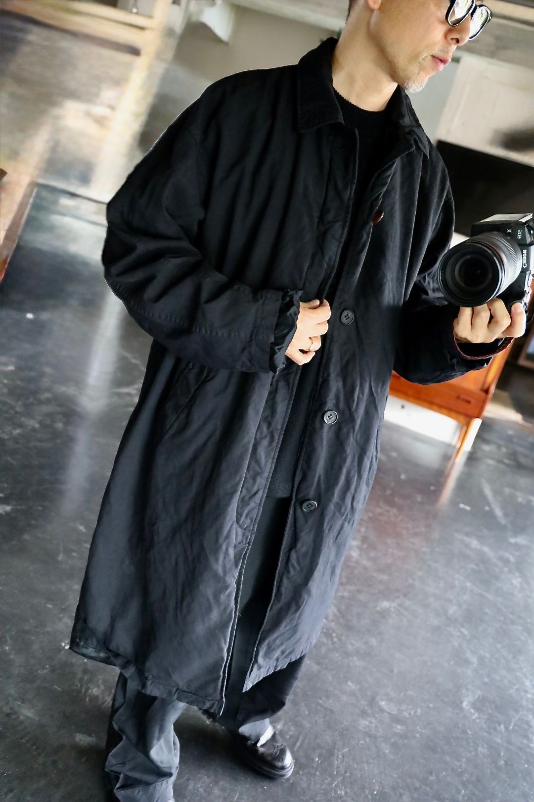 COMME des GARCONS HOMME エステルツイル製品染めコートスタイル.2025.9.5.