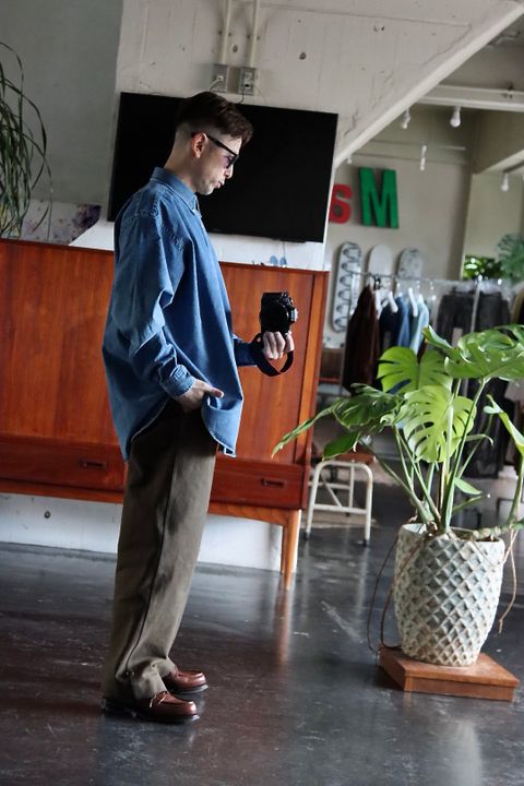 A.PRESSE BD Denim Shirt(22SAP-02-03H)INDIGO style.