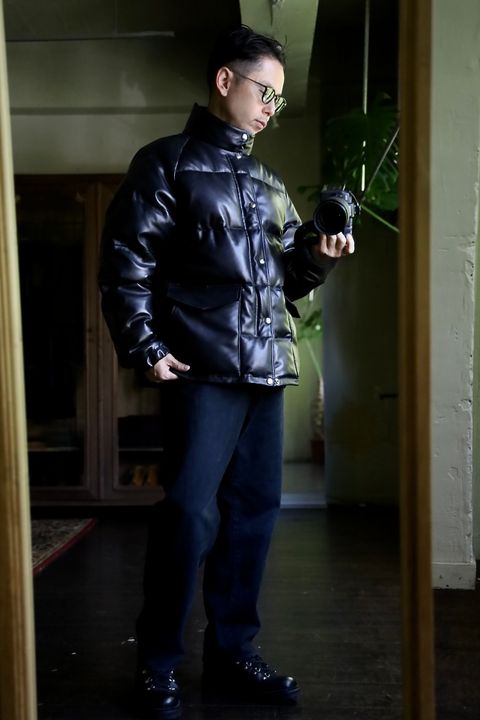 A.PRESSE Leather Down Jacketスタイル