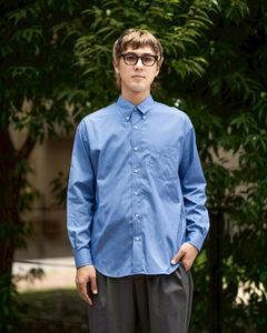 グラフペーパー Easy Care Poplin L/S B.D Box Shirt(GM263-50619)BLUE☆7月11日(土)発売！
