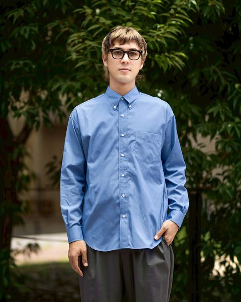 グラフペーパー Easy Care Poplin L/S B.D Box Shirt(GM263-50619)BLUE☆7月11日(土)発売！