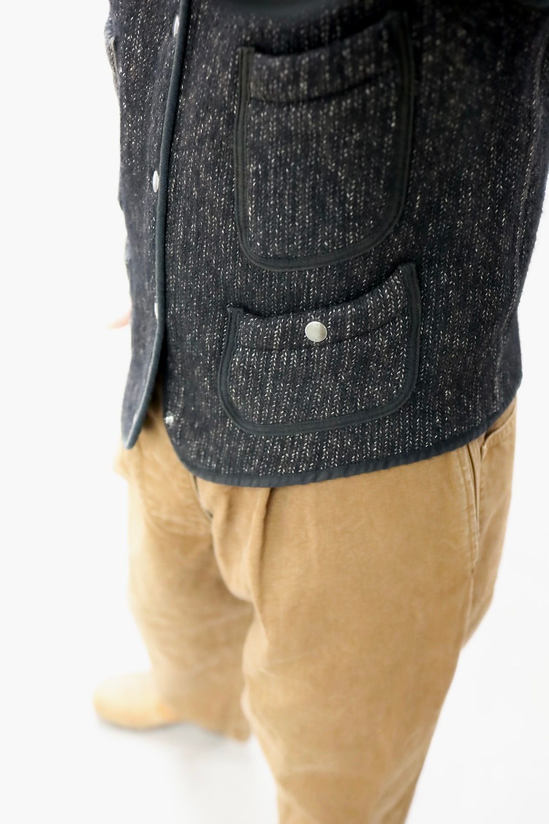 BOW WOW 25FWバウワウ ベストB CLOTH VEST AGED(BW252-BCV) AGED MIXED BLACK