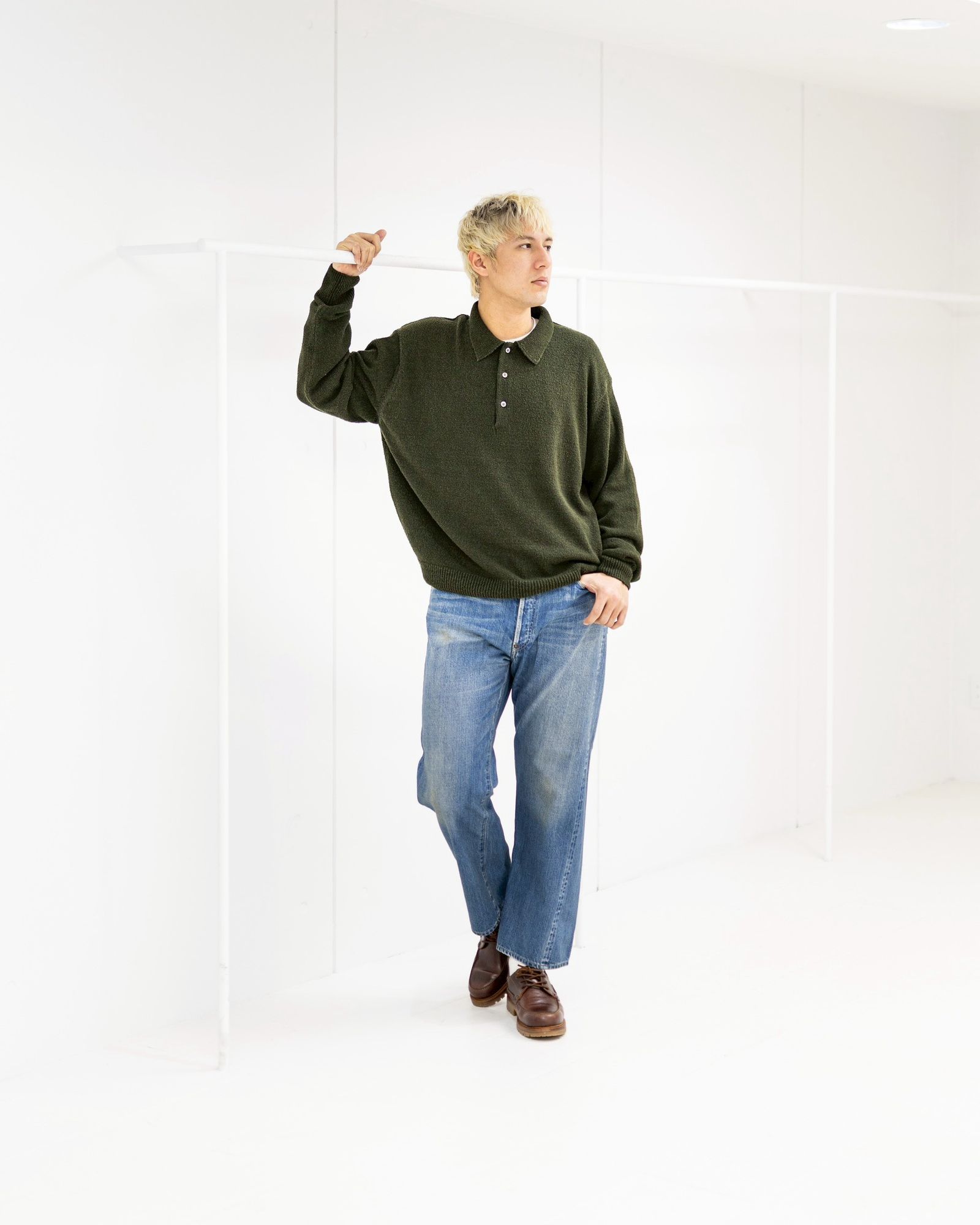 アプレッセ 2026 STYLE1 Washed Silk Nep Polo Shirt(26SAP-03-09)OLIVE☆1月10日(土)発売！