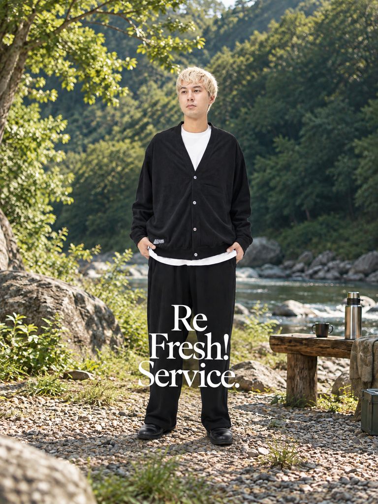 Re!FreshService UTILITY PILE CARDIGAN SET-UP (BLACK)☆9月19日(土)新作発売！