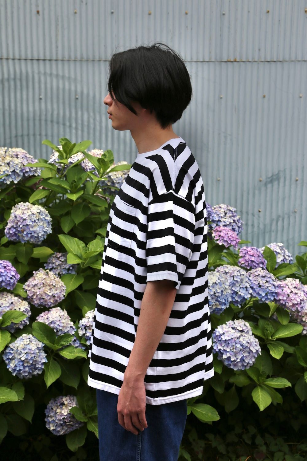 Graphpaper Border S/S Pocket Tee style.2021.6.27.