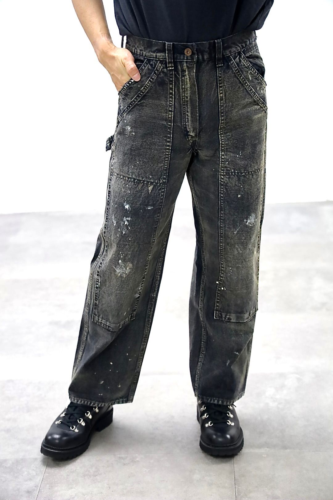 BOW WOW 25FWバウワウ  DUCK PAINTER PANTS AGED(BW252-DPP)AGED BLACK