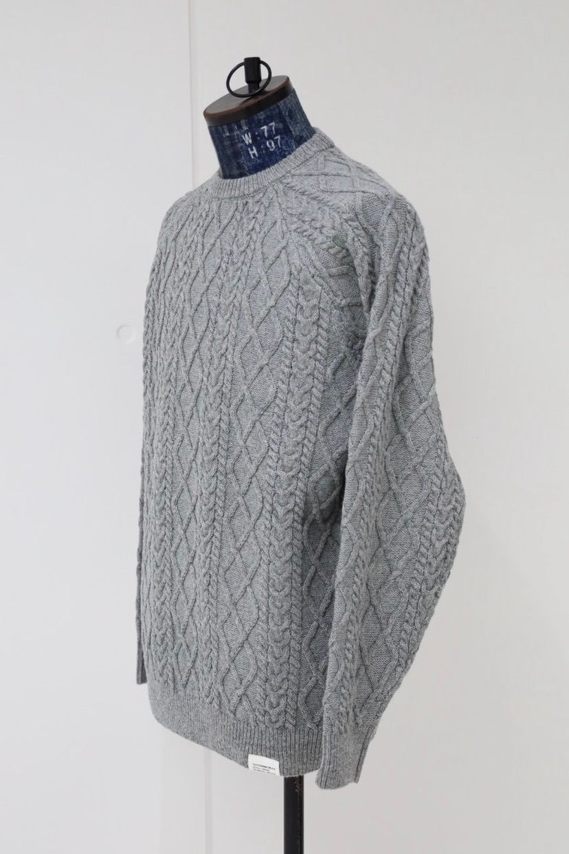 フレッシュサービス SHETLAND WOOL x SOLOTEX® TECH FISHERMAN SWEATER (FSC253-80165)H.GRAY★10月18日(土)発売！