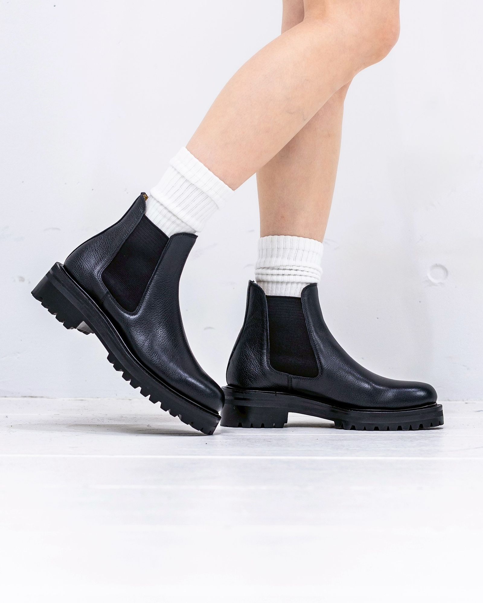 FOOTWORKSフットワークス サイドゴアブーツ WOMENS Side Gore Boots in Grain Leather(F03-0001_W)BLACK☆新作発売！