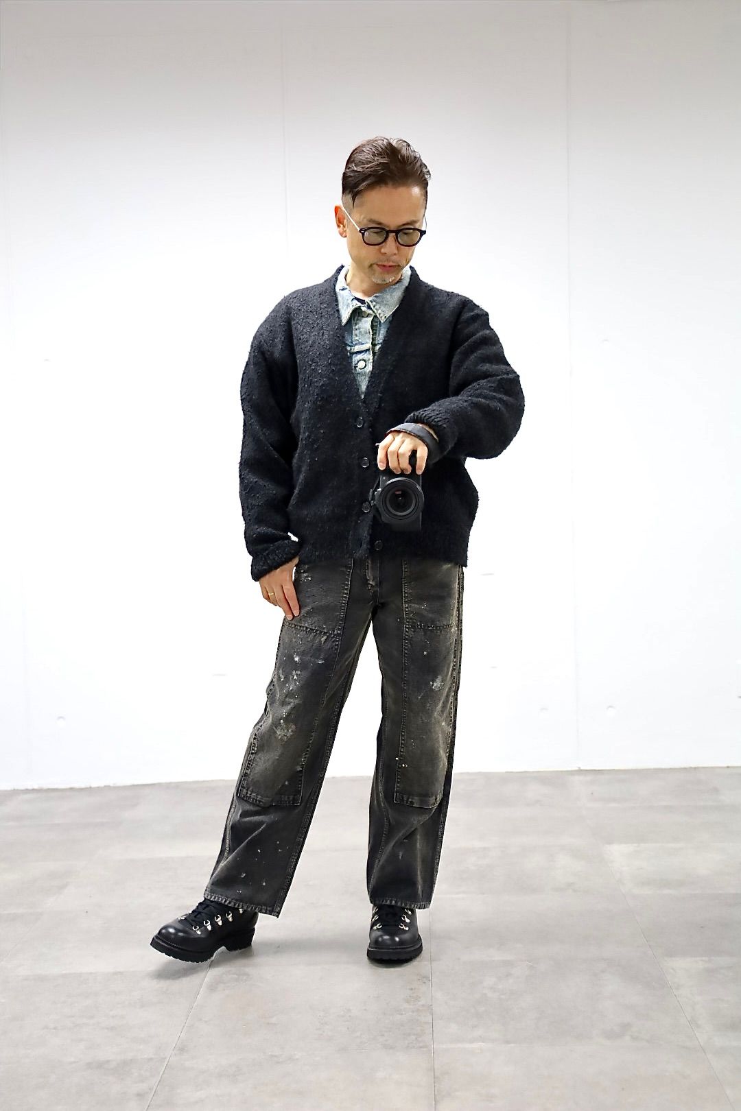 アプレッセ 2025 STYLE2 Cashmere Mole Yarn Cardigan(25AAP-03-19)CHARCOAL☆10月25日(土)発売!
