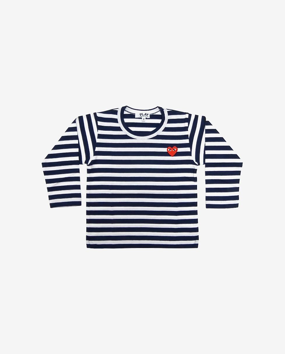 PLAY COMME des GARCONS - プレイコムデギャルソン PLAY STRIPED Tシャツ  (NAVY/WHITE-1)KID'S子供服 | mark